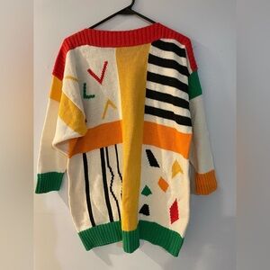 Vintage Vanessa Vibrant Abstract geometric Pattern Sweater size L